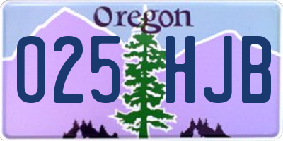 OR license plate 025HJB