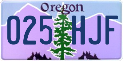 OR license plate 025HJF