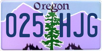 OR license plate 025HJG