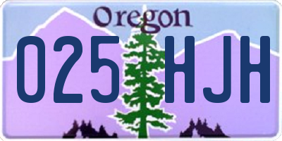 OR license plate 025HJH