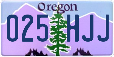 OR license plate 025HJJ