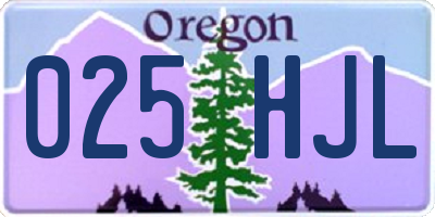 OR license plate 025HJL