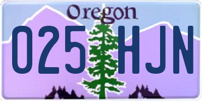 OR license plate 025HJN