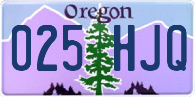OR license plate 025HJQ