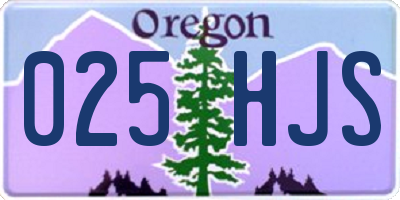 OR license plate 025HJS