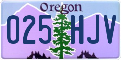 OR license plate 025HJV