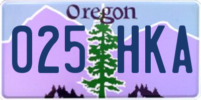 OR license plate 025HKA