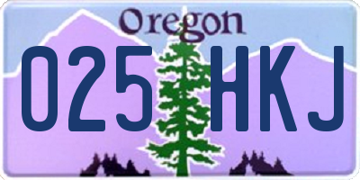 OR license plate 025HKJ