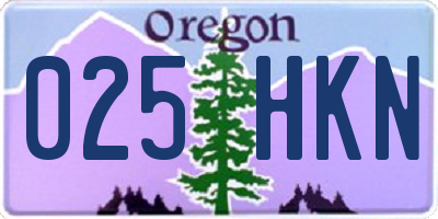 OR license plate 025HKN