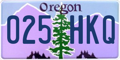 OR license plate 025HKQ