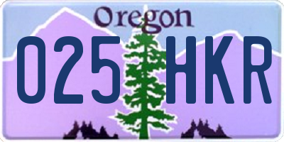 OR license plate 025HKR