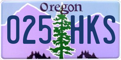 OR license plate 025HKS