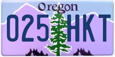 OR license plate 025HKT