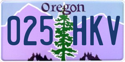 OR license plate 025HKV