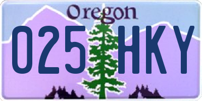 OR license plate 025HKY