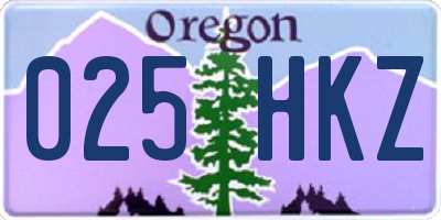 OR license plate 025HKZ