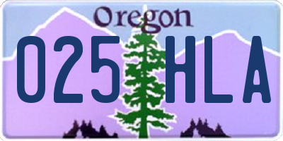 OR license plate 025HLA