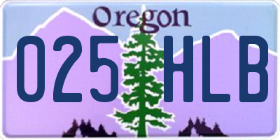 OR license plate 025HLB