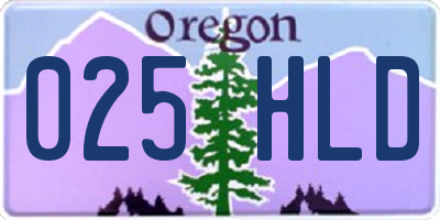 OR license plate 025HLD