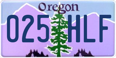 OR license plate 025HLF
