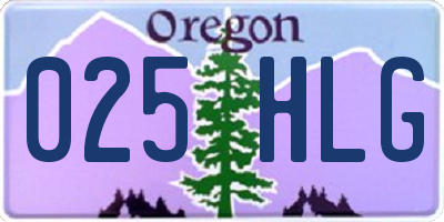 OR license plate 025HLG