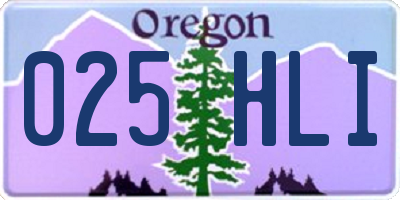 OR license plate 025HLI