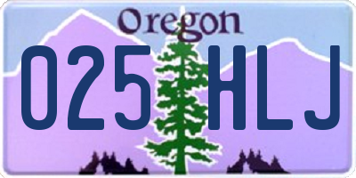 OR license plate 025HLJ