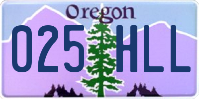 OR license plate 025HLL