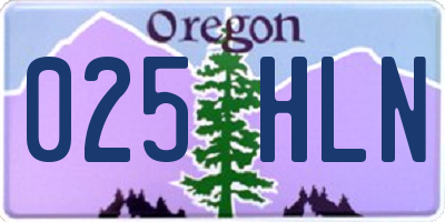 OR license plate 025HLN
