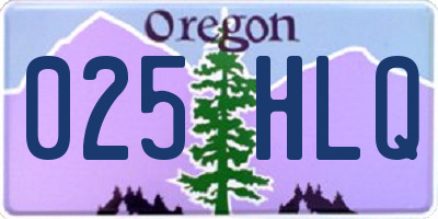 OR license plate 025HLQ