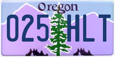OR license plate 025HLT