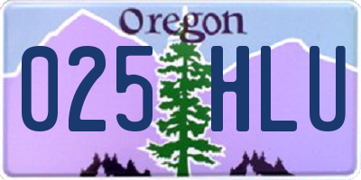 OR license plate 025HLU