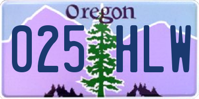 OR license plate 025HLW