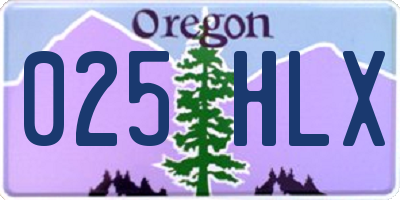 OR license plate 025HLX