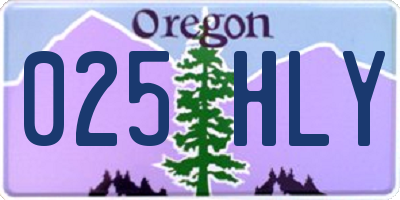 OR license plate 025HLY