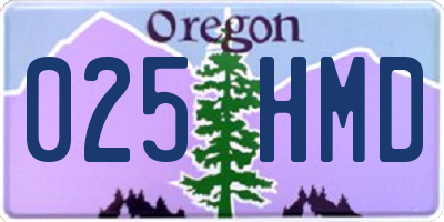 OR license plate 025HMD