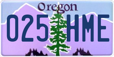 OR license plate 025HME