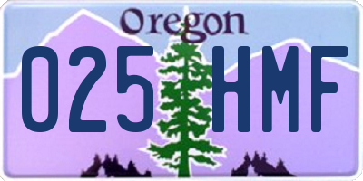 OR license plate 025HMF