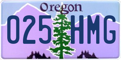 OR license plate 025HMG