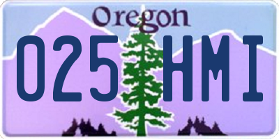 OR license plate 025HMI