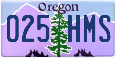 OR license plate 025HMS