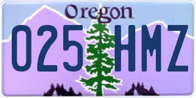 OR license plate 025HMZ