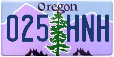OR license plate 025HNH