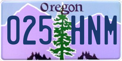 OR license plate 025HNM
