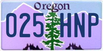 OR license plate 025HNP