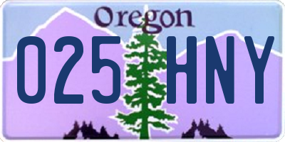 OR license plate 025HNY
