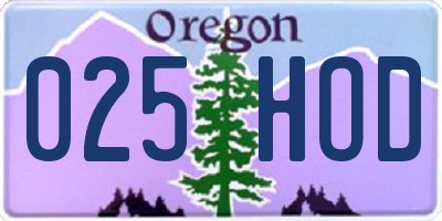 OR license plate 025HOD