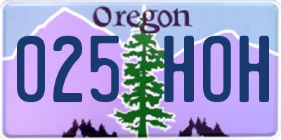 OR license plate 025HOH