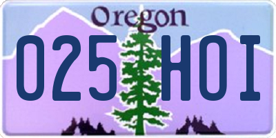 OR license plate 025HOI