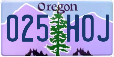 OR license plate 025HOJ